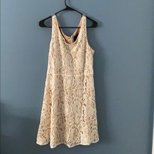 Tan floral dress